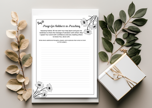 Example of a personal reflection entry filled out in the Daily Prayer Journal, demonstrating thoughtful and engaging use.