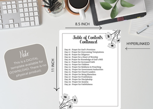 A detailed view of the guided journal prompts inside the Daily Prayer Journal for Women, designed to help users reflect on scripture, record prayers, and deepen their faith.