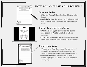 Step-by-step instructions for using the Daily Prayer Journal for Women โ download, print or use digitally, and start daily scripture-based journaling.