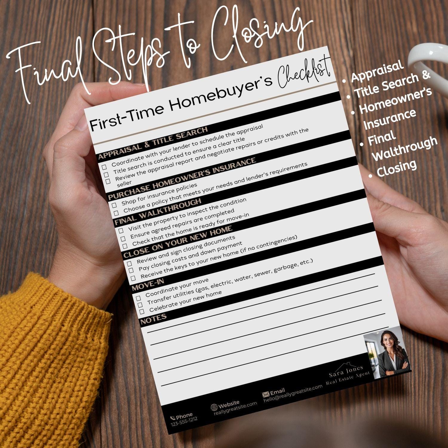 Final steps to closing, appraisal, final walthrough