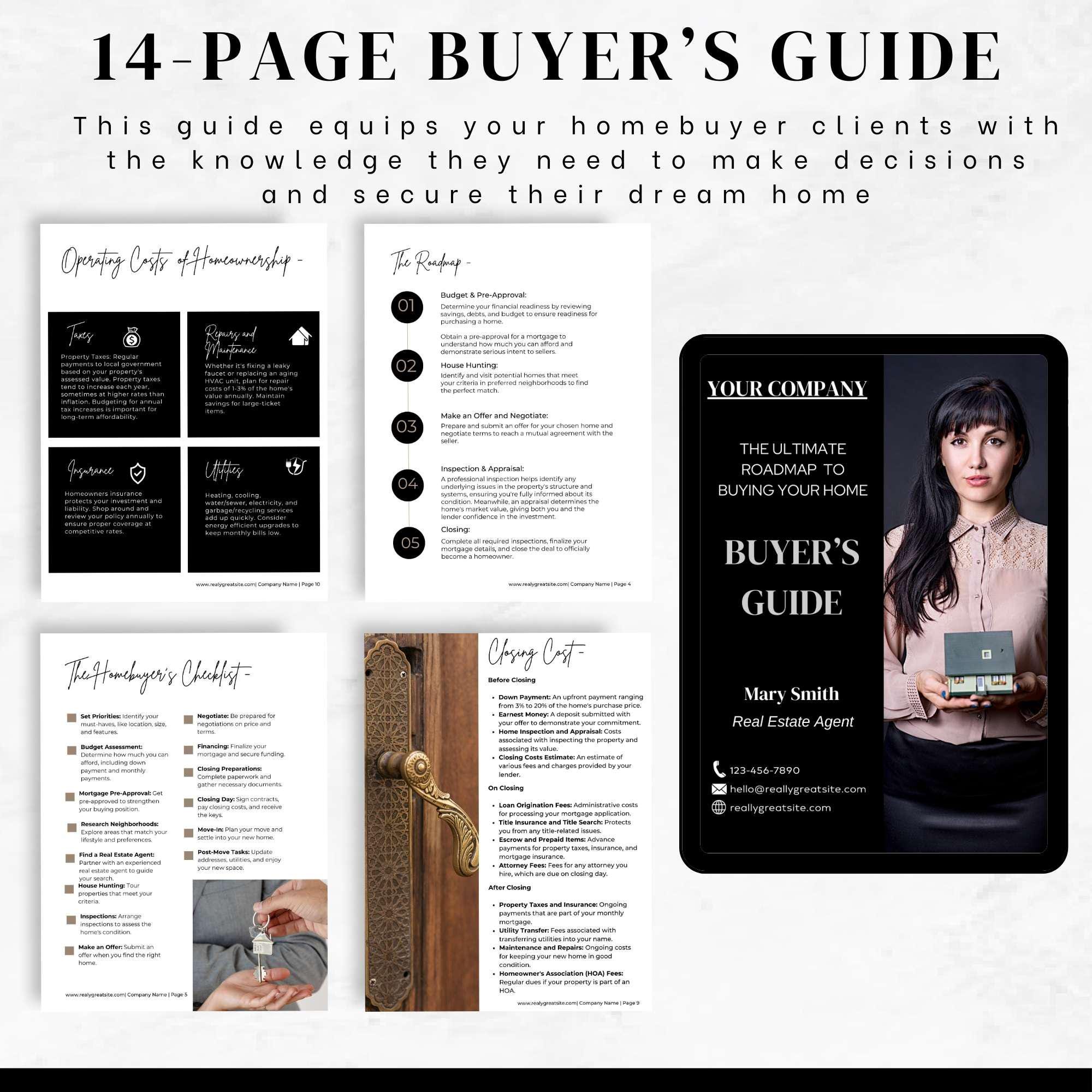 14 page buyers guide. This guide equips your homebuyer clients with knowledge they need to make decisions and secure their dream home.