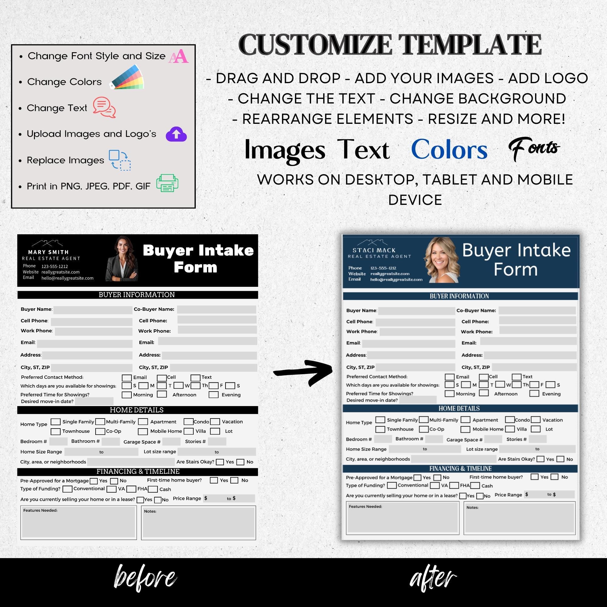 Customize template in Canva.