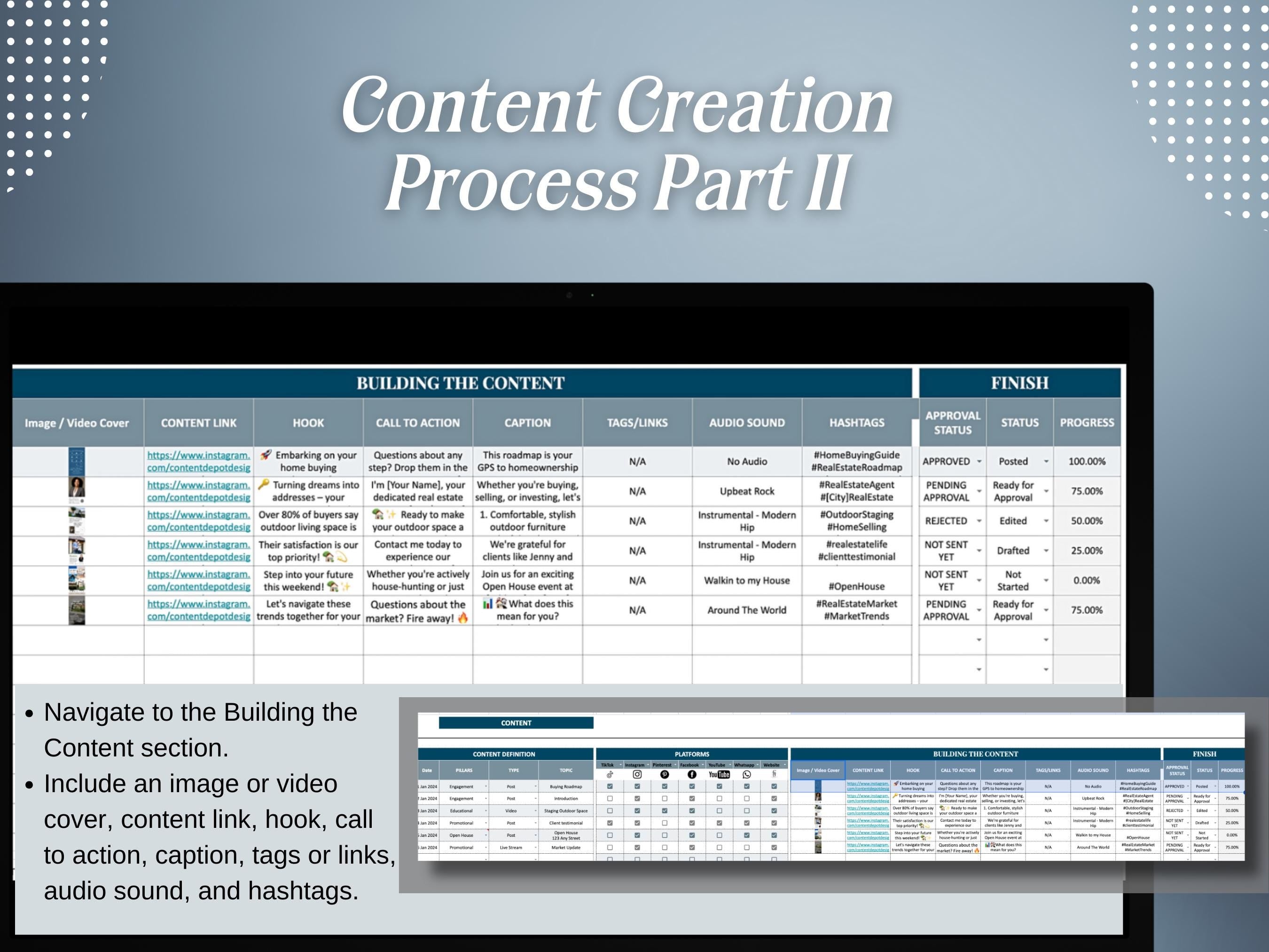 Social Media Content Calendar for Real Estate Agents Real Estate Marketing Template Digital Marketing Planner Realtor Social Media Planner Social Media Management Template Content Planning Tool