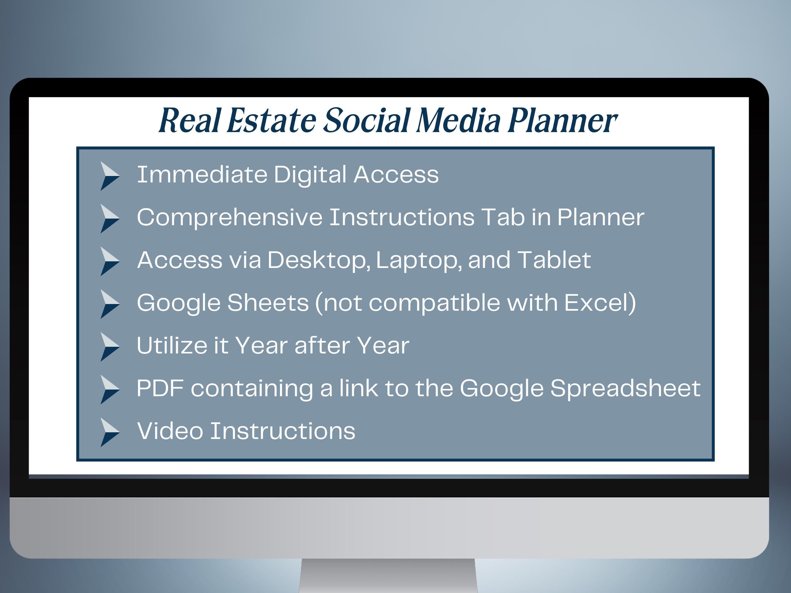 digital marketing planner for realtors, social media content organizer, real estate business planner
