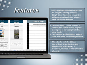 Real Estate Agent Marketing Tools Digital Marketing Planner for Realtors Social Media Content Organizer Real Estate Business Planner Marketing Template for Real Estate Agents Social Media Management Template