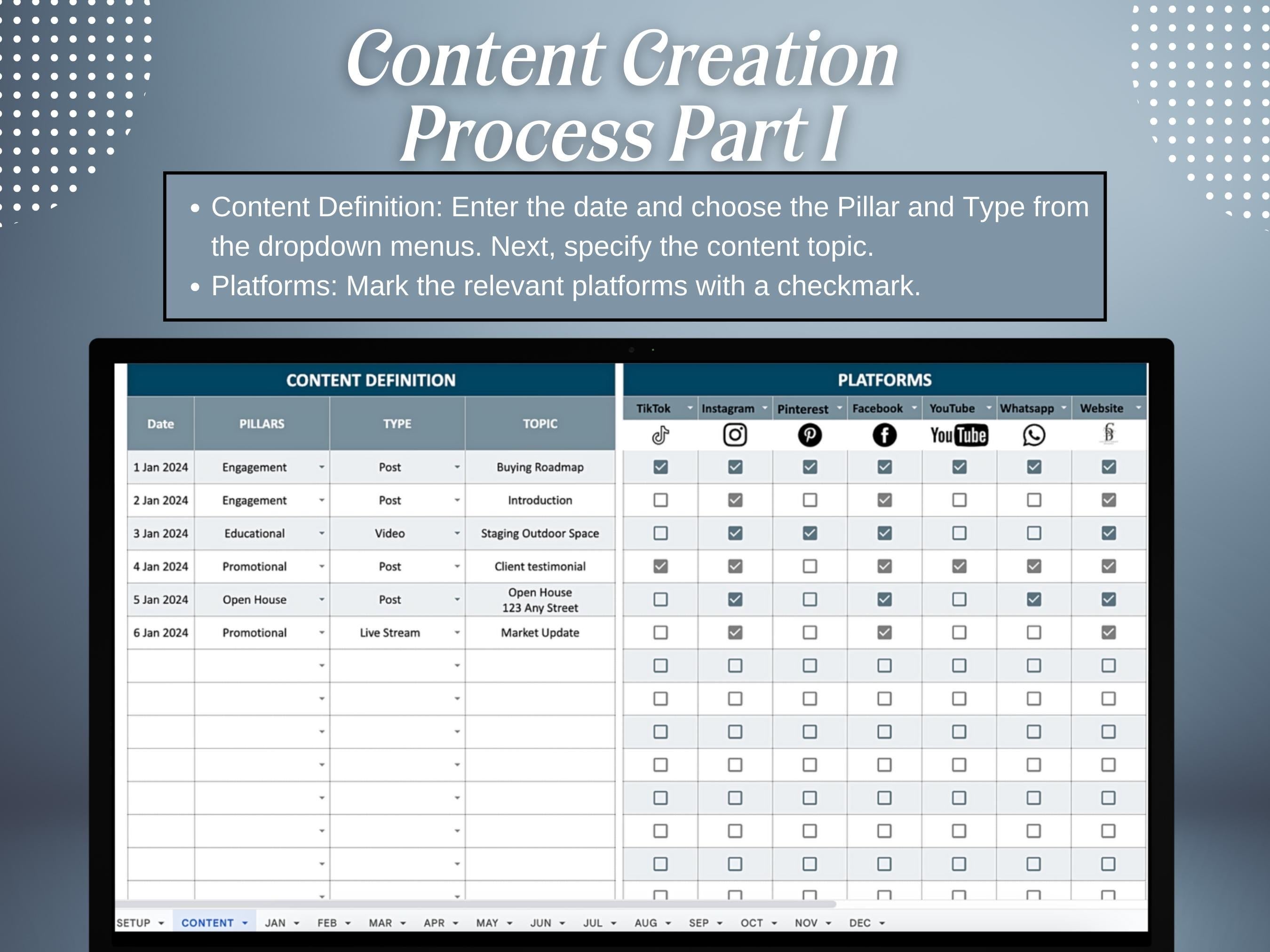 Real Estate Social Strategy Planner Content Calendar Template Social Media Planner Marketing Tool Realtor Content Organizer Digital Planning Business Strategy Guide