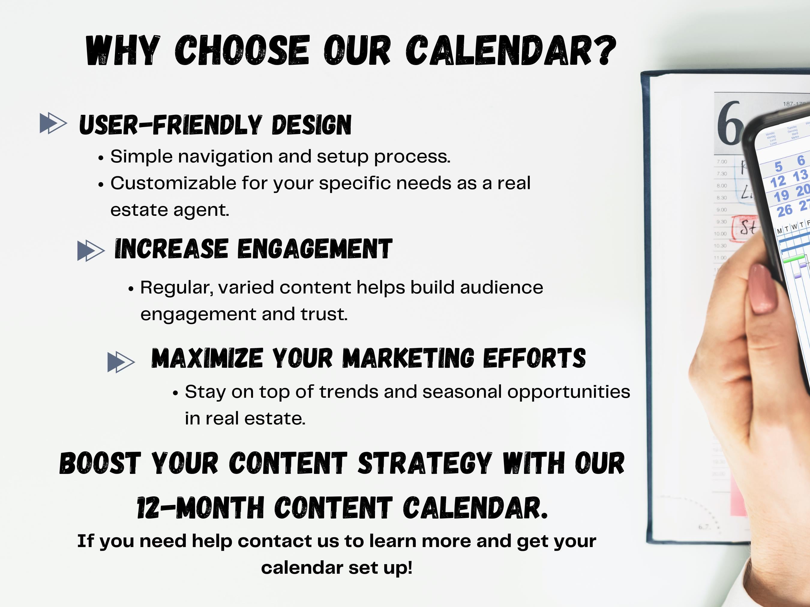 realtor social media planner, real estate marketing template, social media planning tool