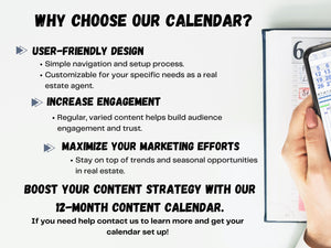 realtor social media planner, real estate marketing template, social media planning tool