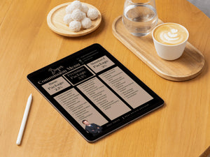 Image illustrating how the real estate commission menu template can be customized in Canva for instant and easy personalization.