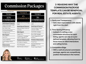 real estate, commission menu, Canva template, agent tools, editable template
