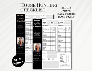 House Hunting Checklist Printable Canva Template Real Estate Agent Tool Digital Download Home Buyer Guide First Time Home Buyer Checklist Realtor Supplies