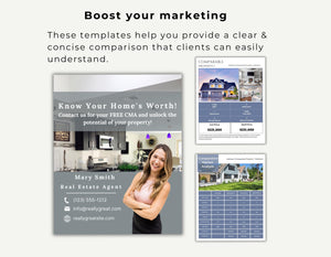 Real Estate Marketing Template Seller Meeting Materials Canva Real Estate Templates Real Estate Marketing Kit Property Analysis Templates Market Evaluation Templates Real Estate Pricing Analysis Professional CMA Templates