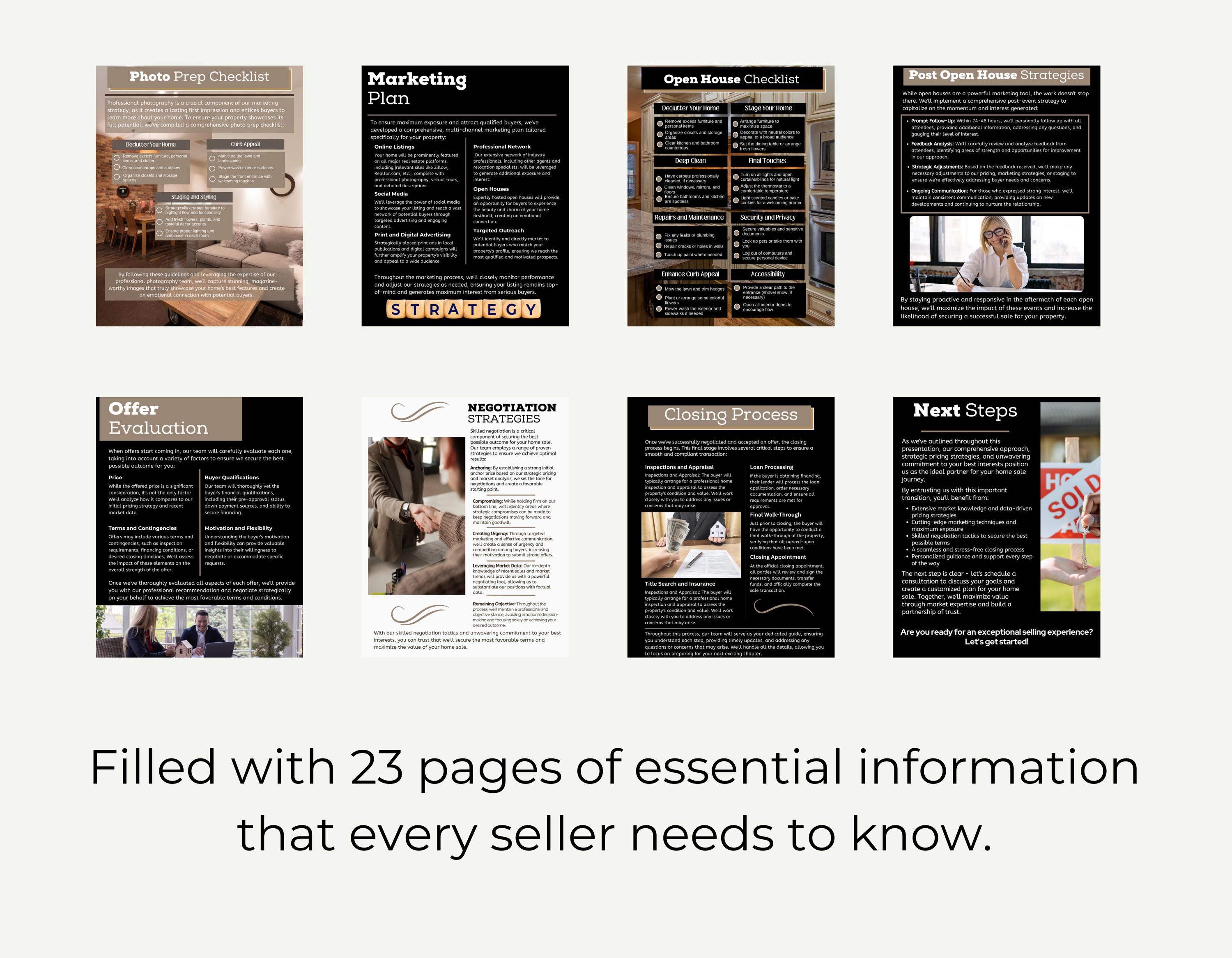 Customizable Real Estate Presentation for Realtors Including 23 Pages of Client Testimonials, Seller Steps, and Pricing Strategies