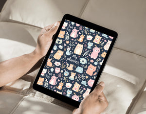 Digital planner download with daily, weekly, and monthly planning templates, compatible with Goodnotes and Noteshelf.