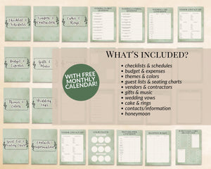 Digital Wedding Checklist and Timeline Pages Overview