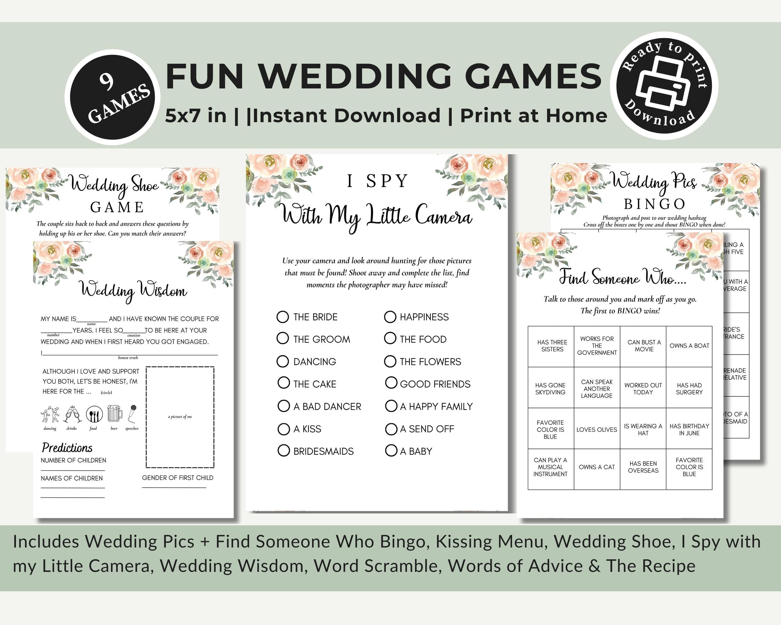 Printable Wedding Games Pack
