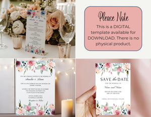 Instant digital download icon for the blush floral wedding suite templates, ready for immediate access.