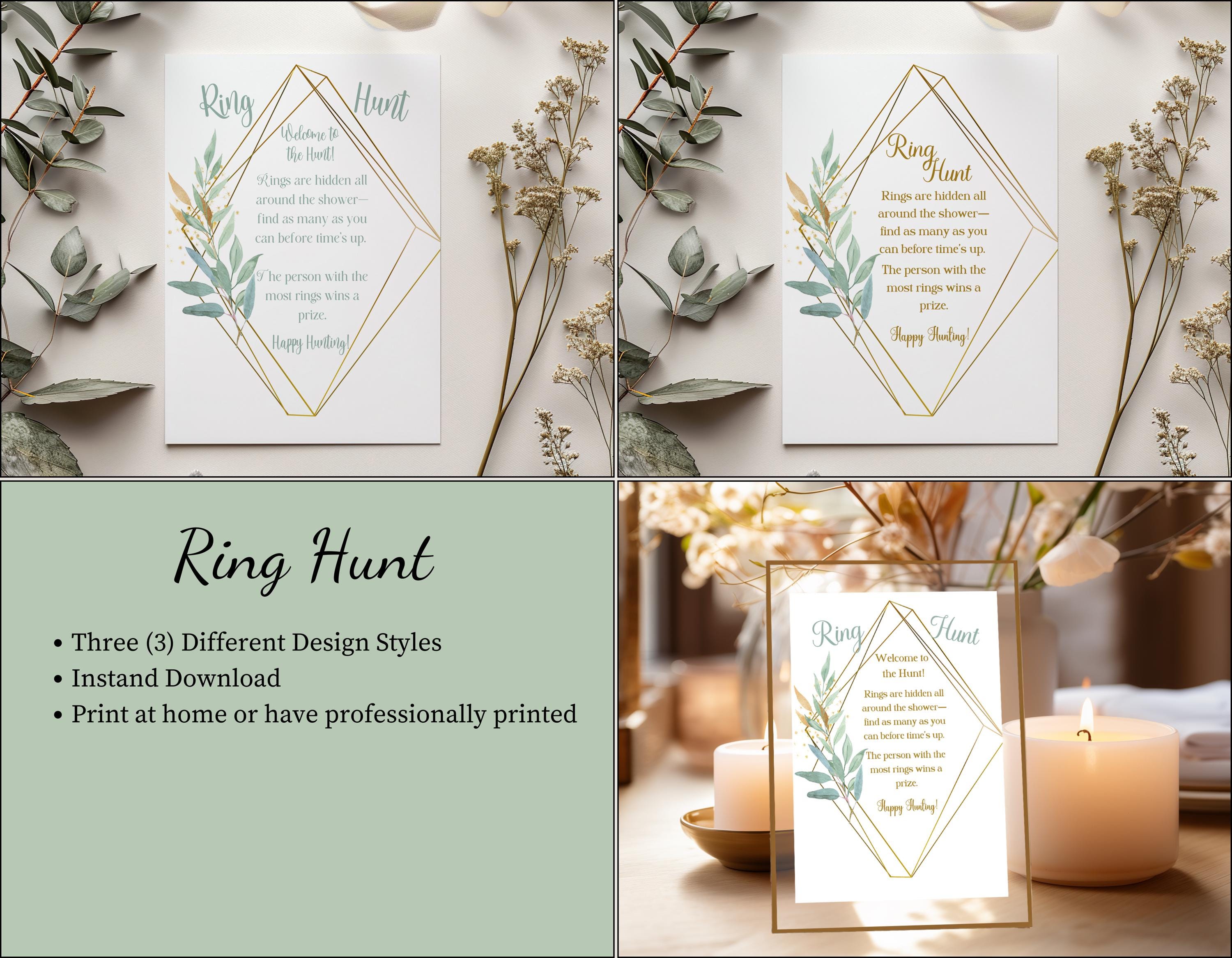 Fun and interactive Ring Hunt game for wedding shower activities.