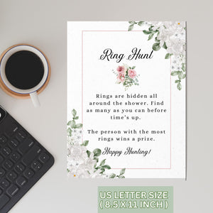 Elegant floral bridal shower game printable for instant download.