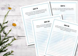 Christian Prayer Journal Printable PDF styled with inspirational decor, ideal for personal use or as a gift.