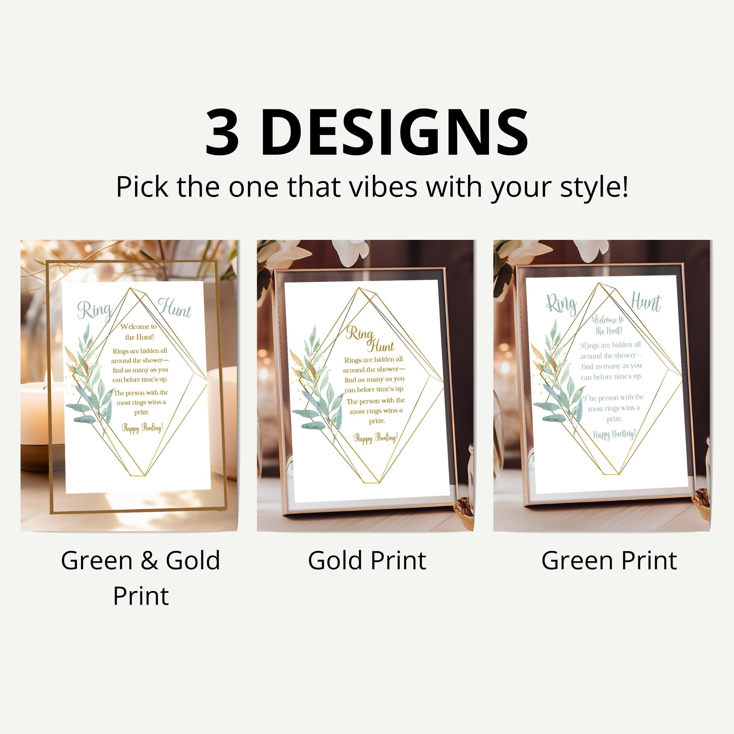 Ring Hunt Bridal Shower Game - Funny Wedding Party Activity | Elegant Gold Digital Download