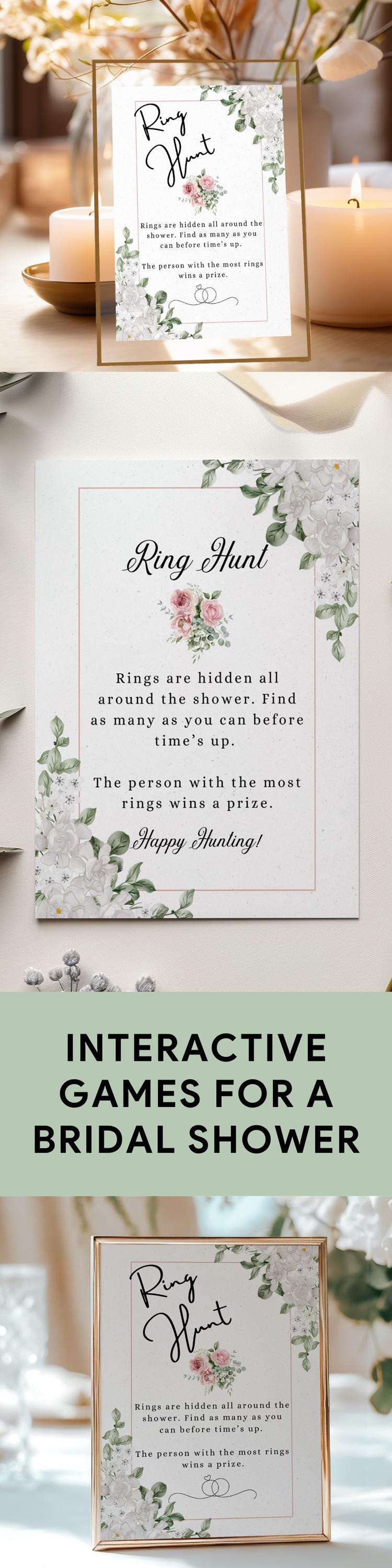 Instant download bridal shower game with floral wedding design.