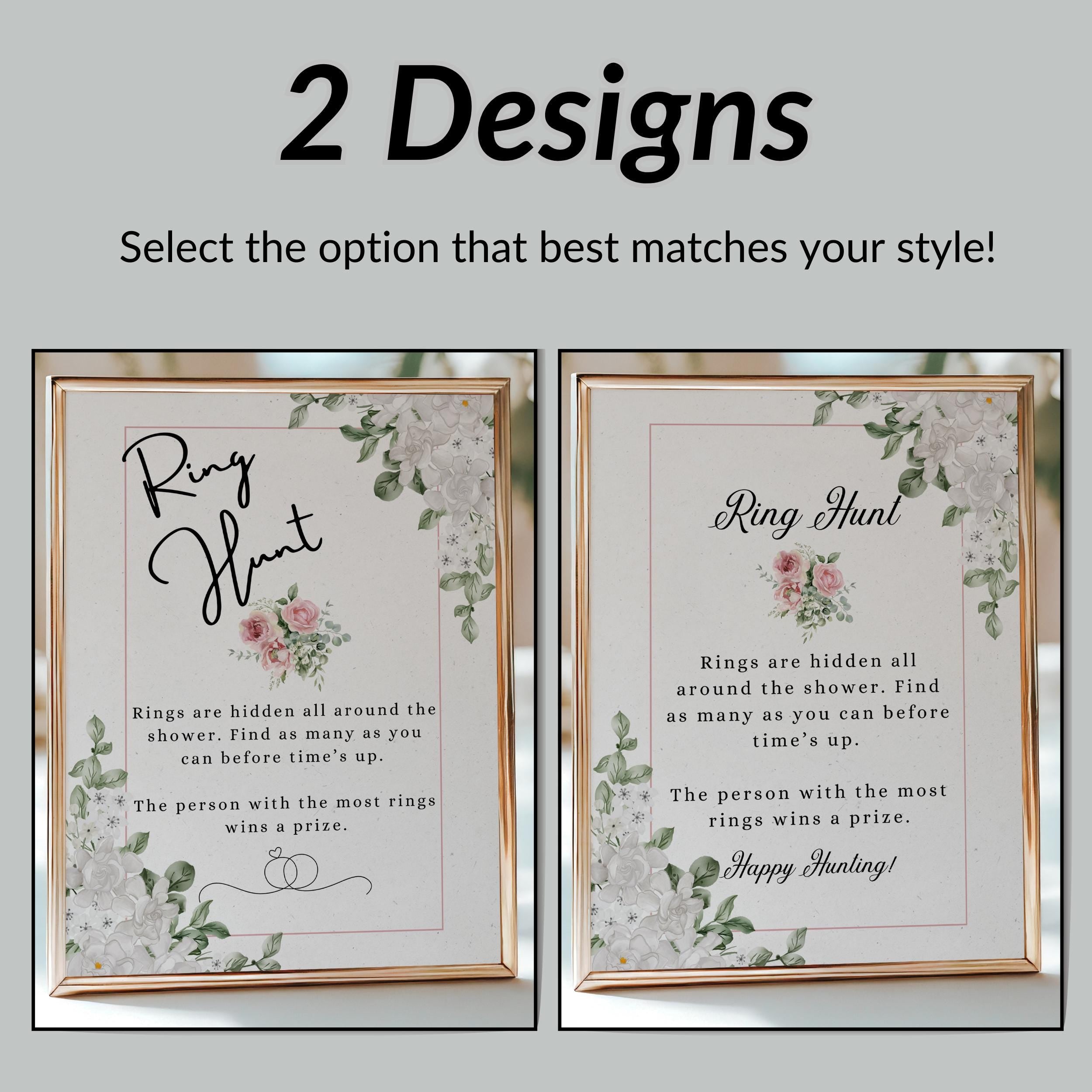 Digital download bridal shower game featuring pink floral theme.