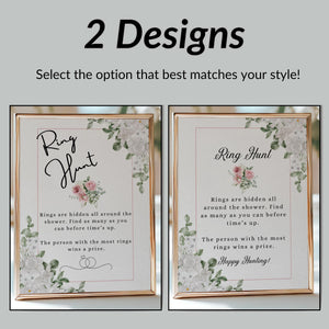 Digital download bridal shower game featuring pink floral theme.