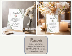 Ring hunt bridal shower game PDF with stylish floral design.