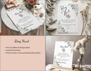Fun and interactive bridal shower ring hunt game for guests.